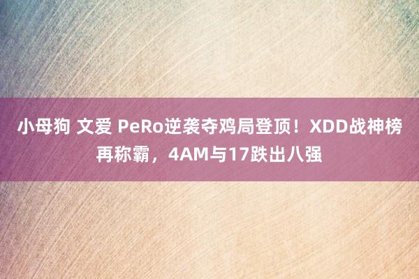 小母狗 文爱 PeRo逆袭夺鸡局登顶！XDD战神榜再称霸，4AM与17跌出八强