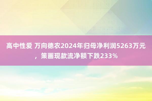 高中性爱 万向德农2024年归母净利润5263万元，策画现款流净额下跌233%