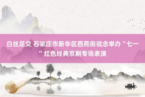 白丝足交 石家庄市新华区西苑街说念举办“七一”红色经典京剧专场表演