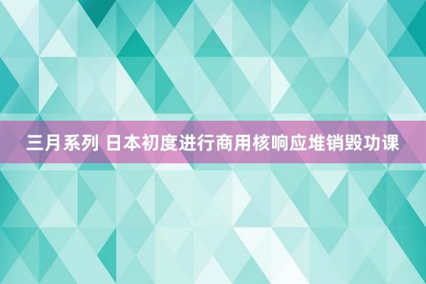 三月系列 日本初度进行商用核响应堆销毁功课